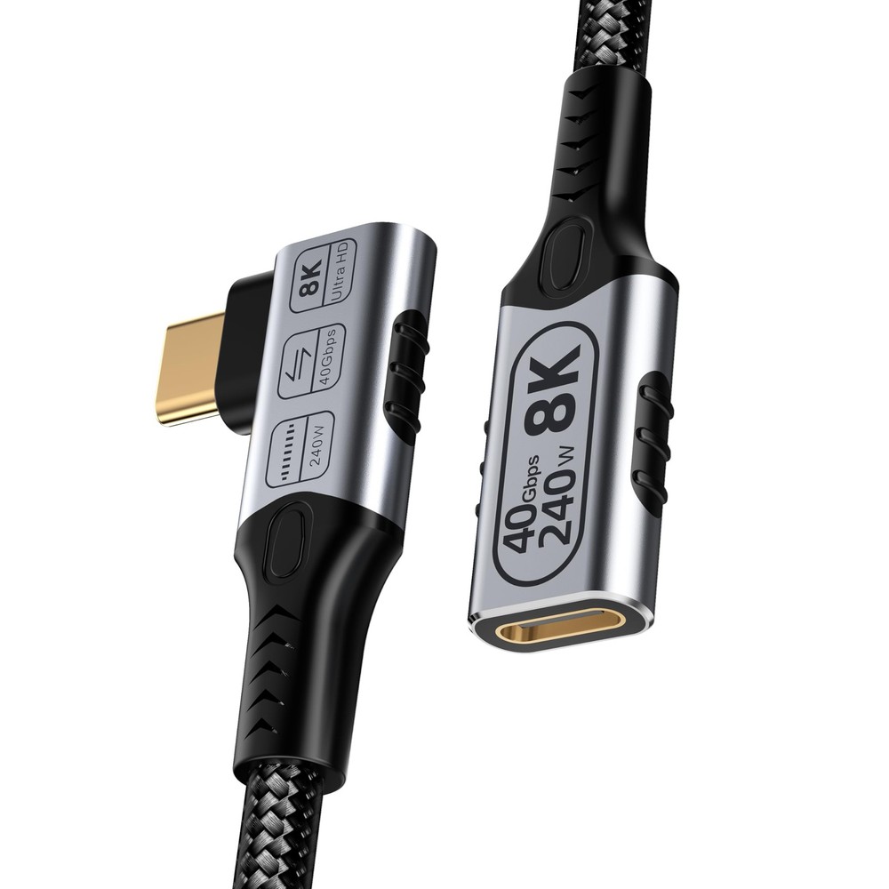 short right angle usb c extension 2FT Compatible with Thunderbolt 4 2 ft