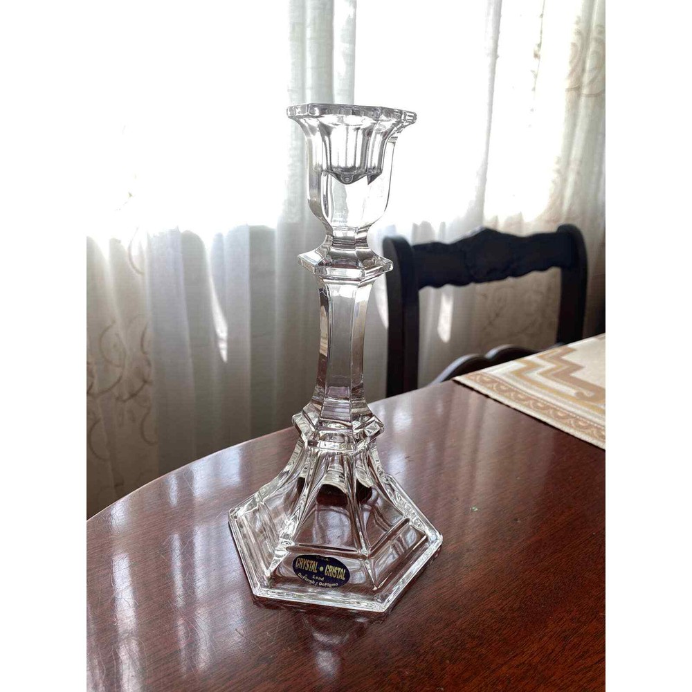 Elegant DePlomb Lead Crystal Candlestick