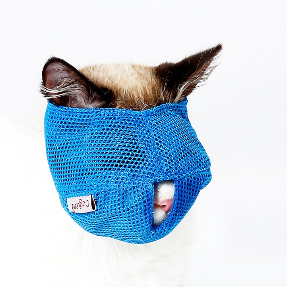 Breathable Mesh Cat Muzzles Prevent Cats Kitten from Biting Chewing, Small