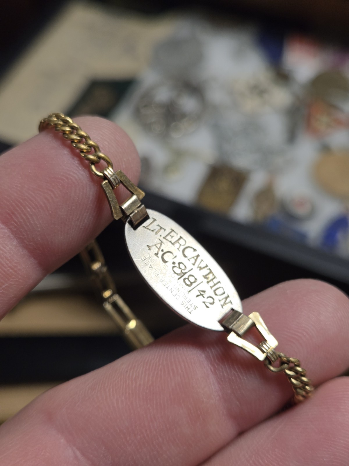 Vintage rare 1942 Sterling Silver WWII US Sweetheart Military Wings Bracelet