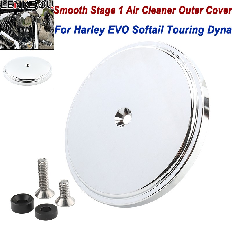 Chrome Smooth Stage 1 Air Cleaner Outer Cover For Harley Dyna Softail Road Glide