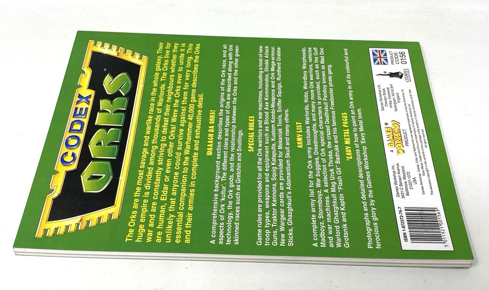 RARE OOP GW Warhammer 40K Codex Orks (2nd Ed) 1994