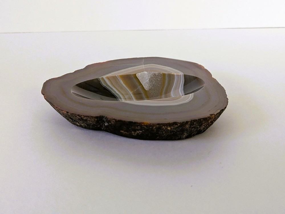 Round Agate Stone Soap Dish Or Ashtray