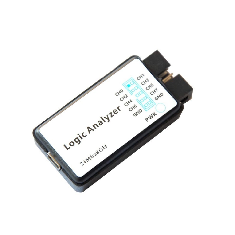 USB Logic Analyzer 8CH 24MHz UART IIC SPI Debugging Device with EMI Ring Cable