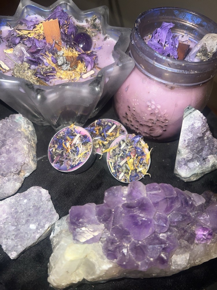 🔮💜 Intuition Candle — Third Eye Spell Candle | Handmade Intention Candle