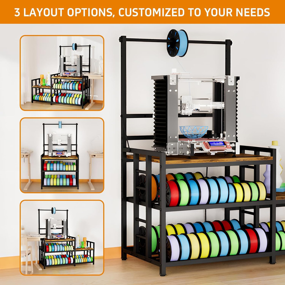 3D Printer Table with Filament Storage Printer Stand with Power Outlet,Heavy Dut