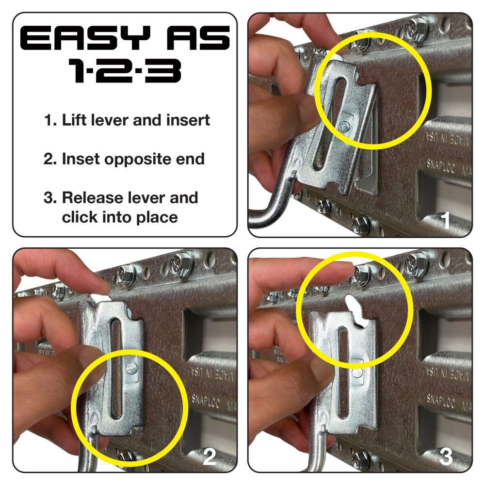 SNAP-LOC E-Track Multi-Purpose J-Hook 4 Inch Hanger 10-Pack