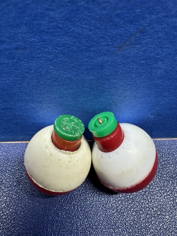 2 VTG Red&white Tip Action Bobber U S A