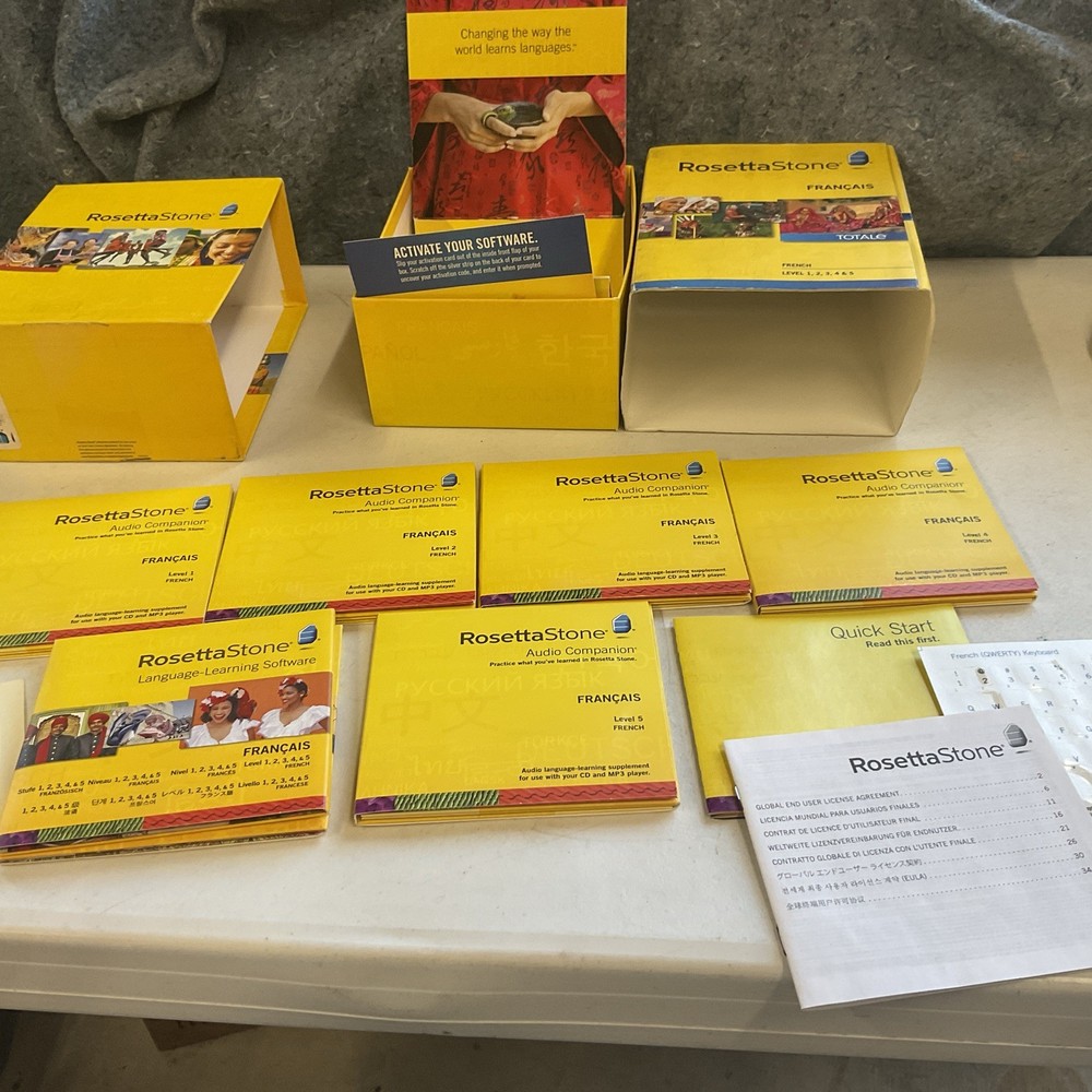 Rosetta Stone French Francais Level 1-5 CD Set Version 4