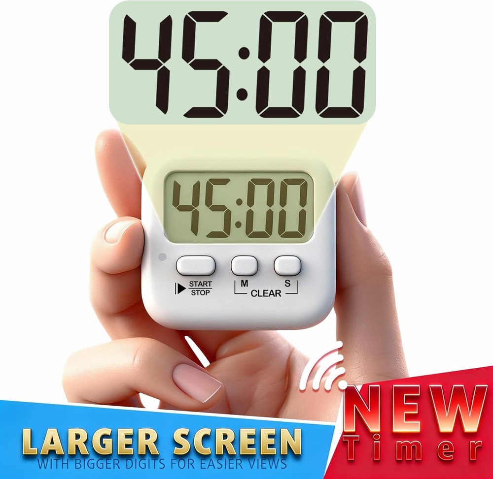 Versatile 2 Pack Countdown Timer for Classroom and Cooking - Batteries Included