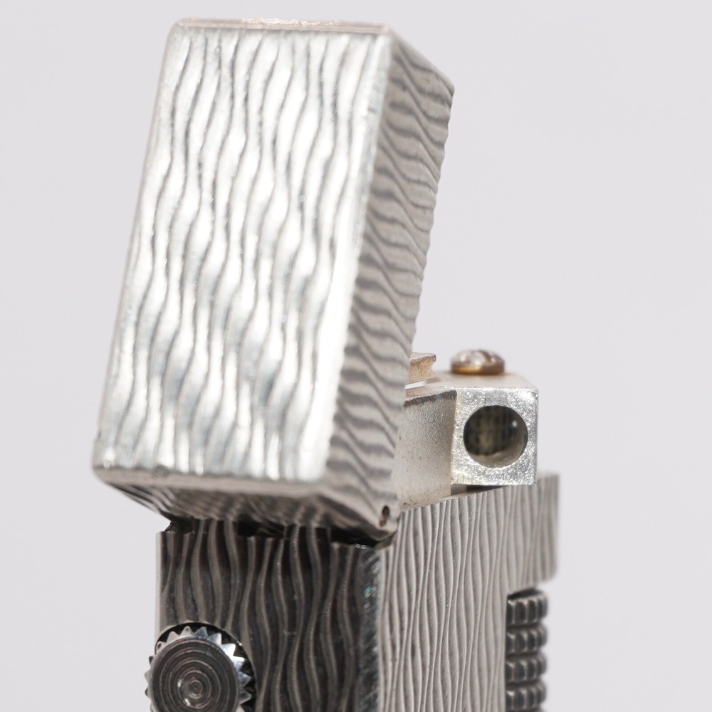 Dunhill Rollagas Lighter Silver WAV Pattern-Ultrasonically cleaned_Working