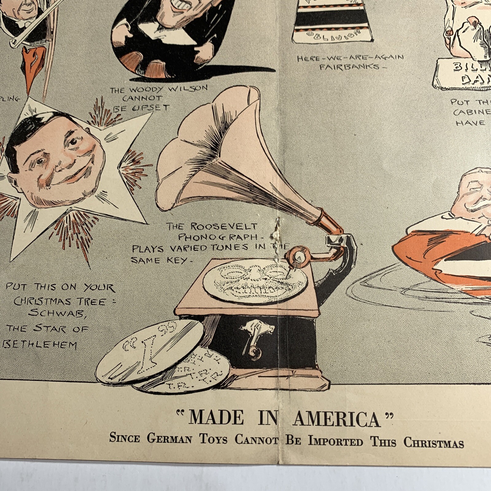 WWI 1915 Not Political Corr 2 Page Ad President Wilson No German Toys Christmas