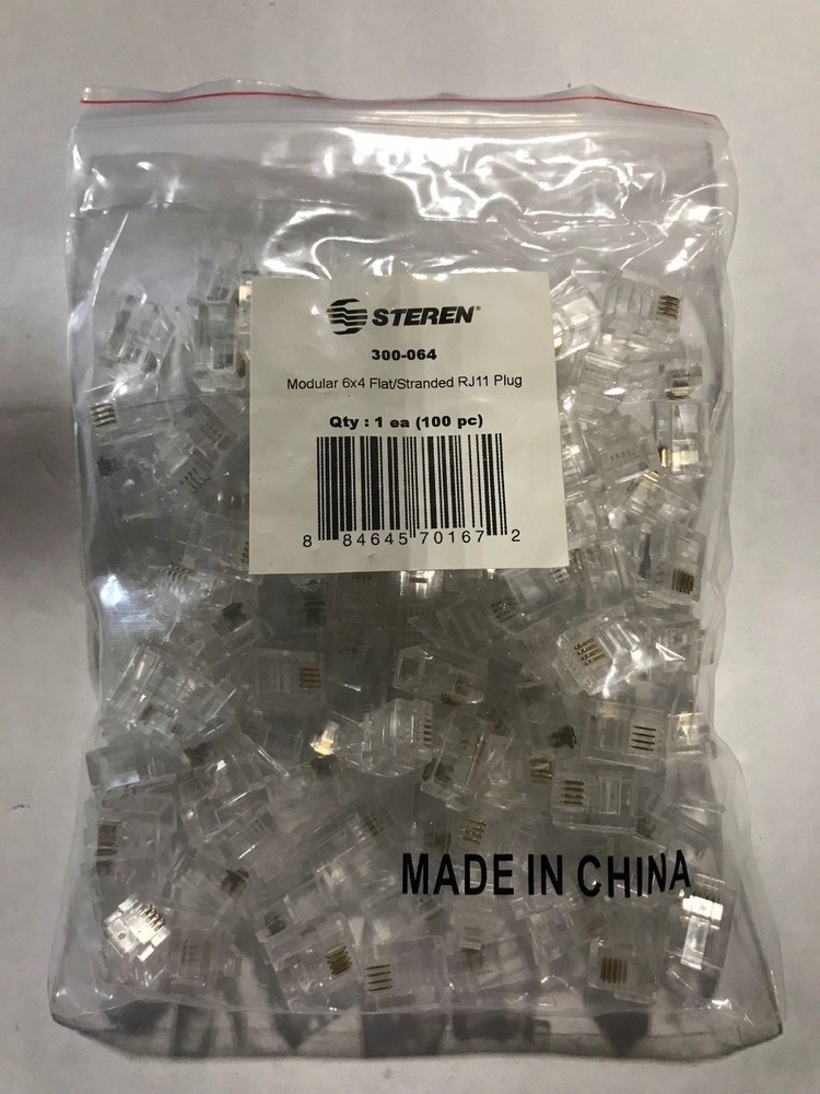 Steren 300-064(RJ11-FLAT) Qty: 100