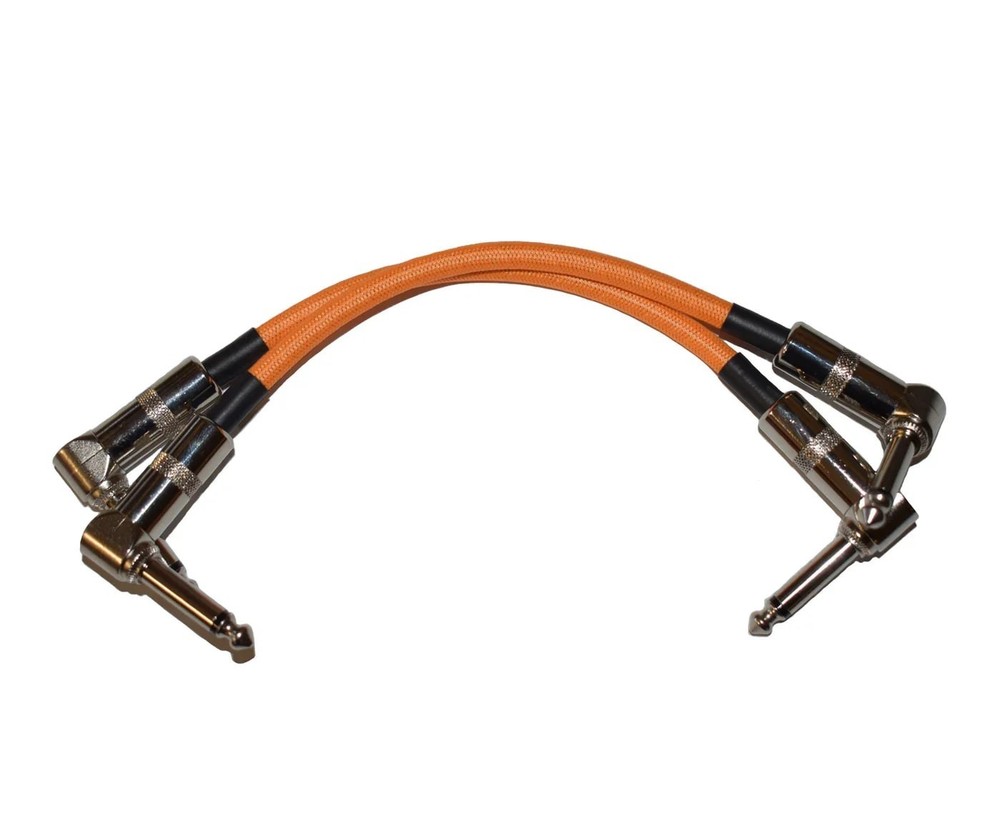 Strukture 6”in patch cable R angle, Neon Orange - 2 Pack
