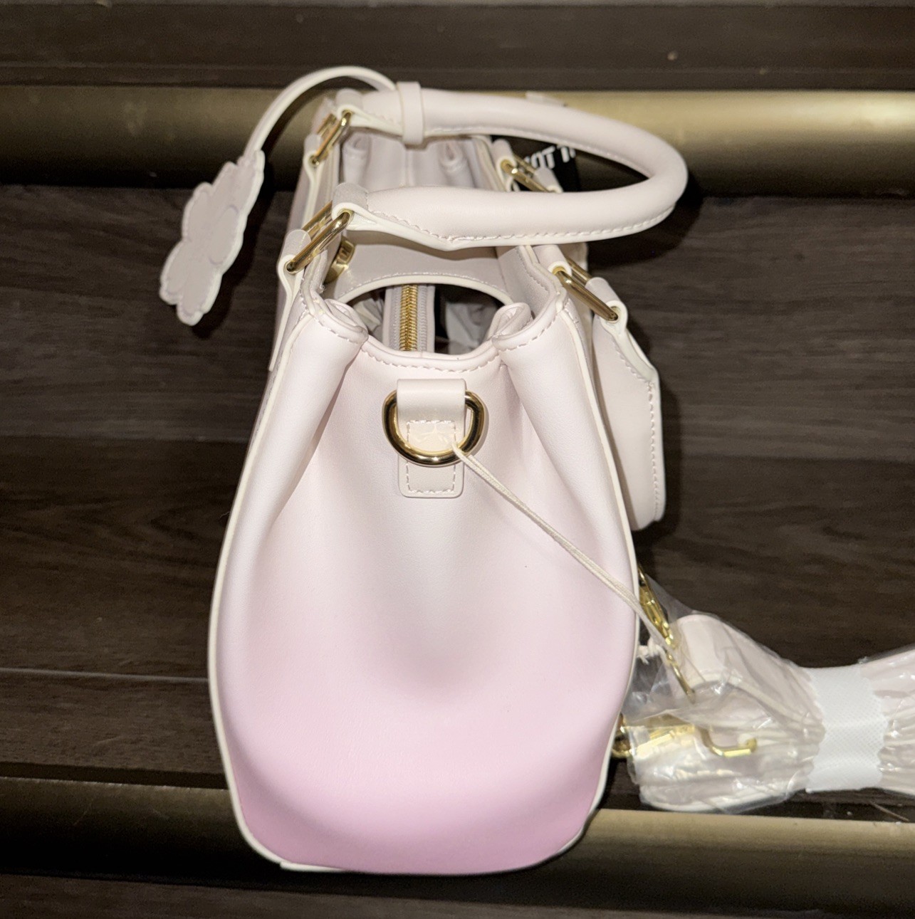 Loungefly Stitch & Angel Pink Cherry Blossom Heart Crossbody Bag NEW With Tags