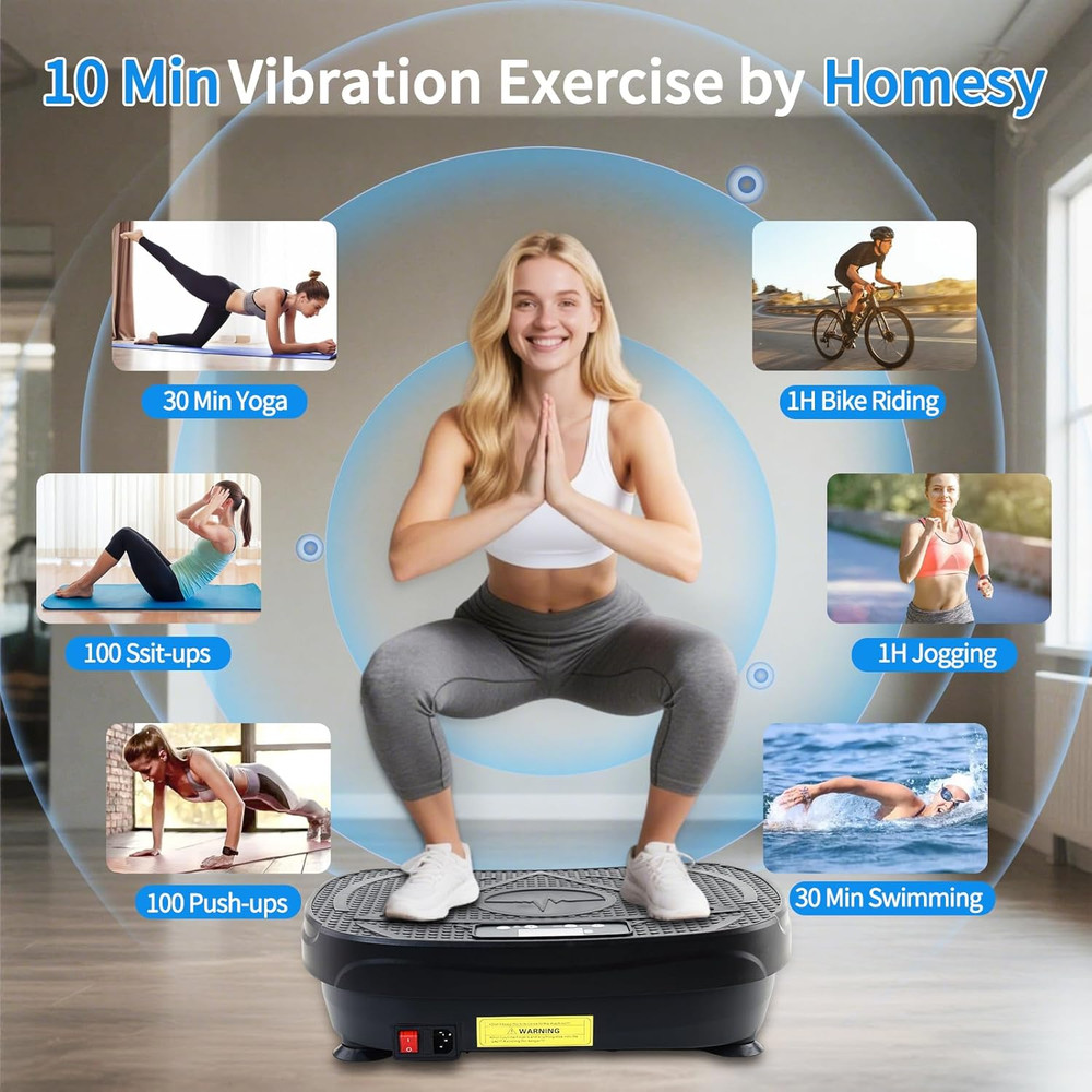 Vibration Plate Exercise Machine, Vibrating Plate for Lymphatic Drainage, Full B