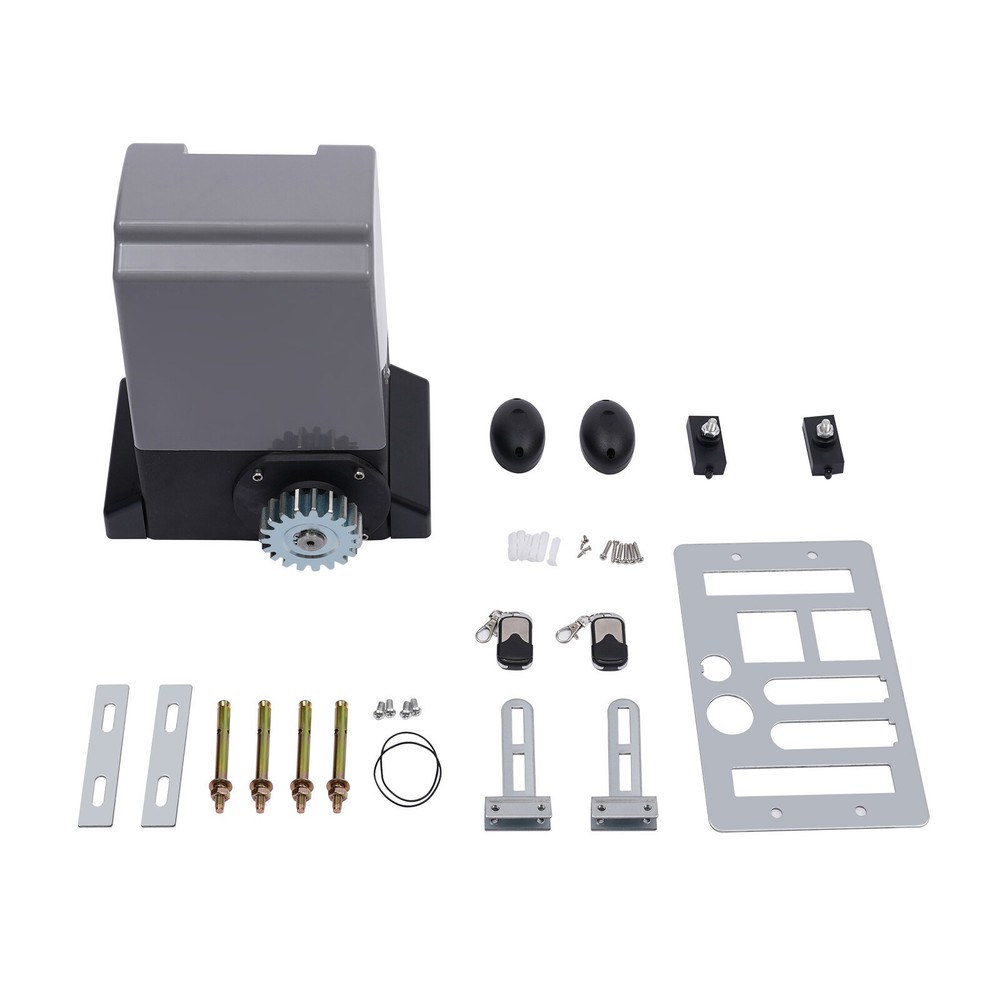 4400LBS Automatic Sliding Gate Opener Rack Driven W/ 2 Remotes & Complete Kit