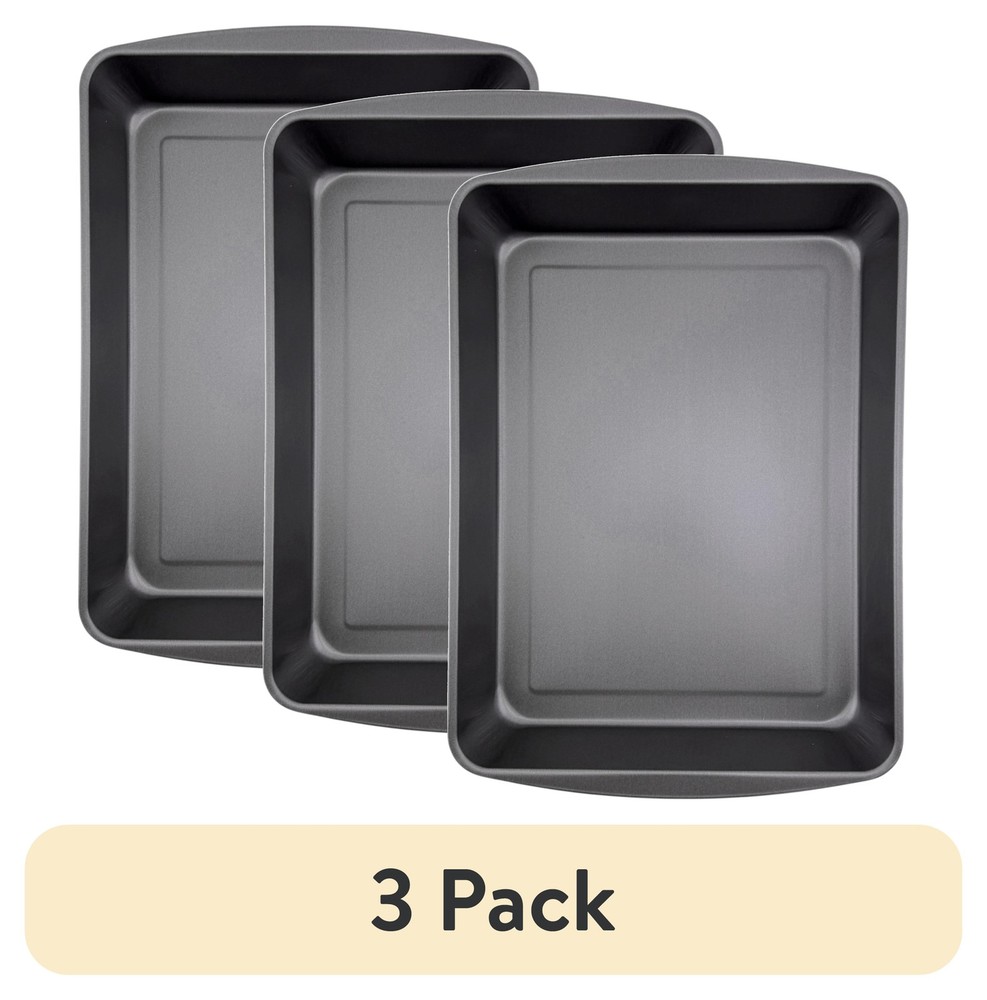 3 pack Nonstick Jumbo Roaster Roasting Pan 17 x 13 Gray