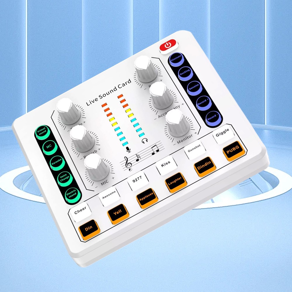 M8 Sound Card Live Streaming Interface External USB Live Broadcast MicrophoneW2