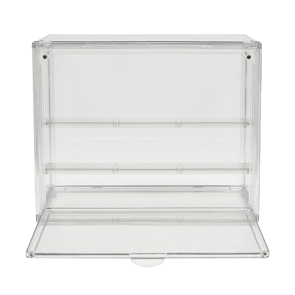 Compact 2-Tier Display Shelf Clear Cake Cupcake Bread Storage Box Display Case
