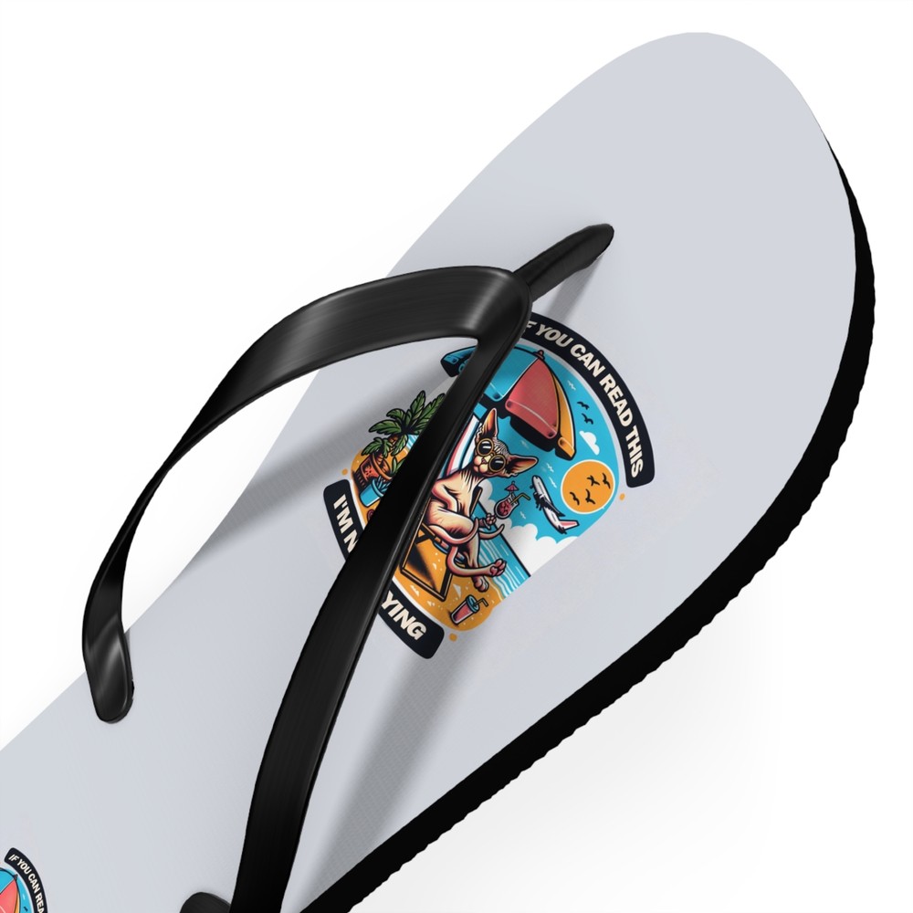 Personalized Funny Sphynx Cat Flip Flops | Summer Beach Design
