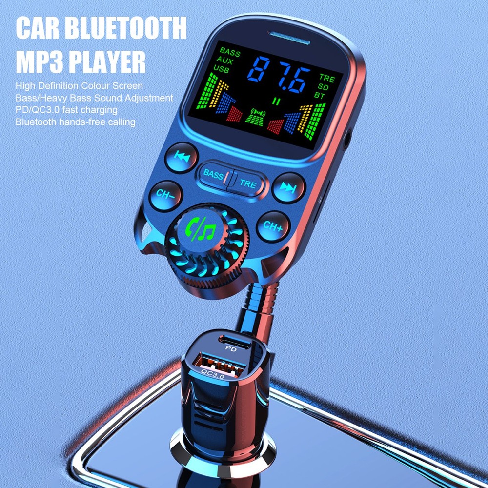 Bluetooth 5.3 MP3 Player Car Audio Quick Charger FM Transmitter Fast Charging