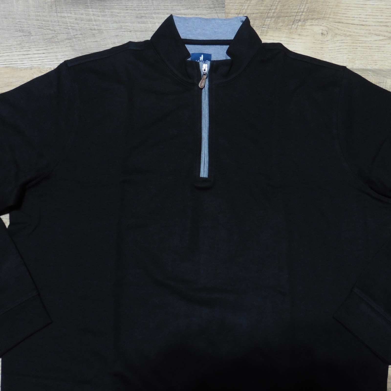 JOHNNIE-O Mens XL X-LARGE SULLY PULLOVER BLACK 1/4 ZIP SWEATSHIRT SWEATER