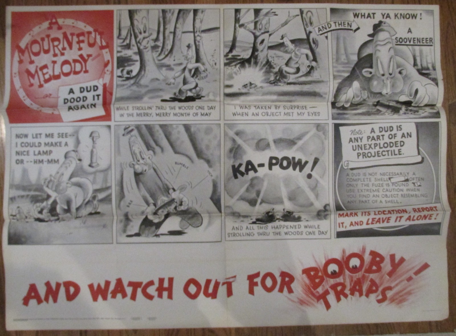 Newsmap propaganda poster 4 October 1944 WWII US Army Mournful Melodies Booby tr