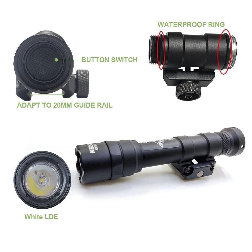 M600B Flashlight LED with Remote Pressure Switch Controller for Rifle Hunting