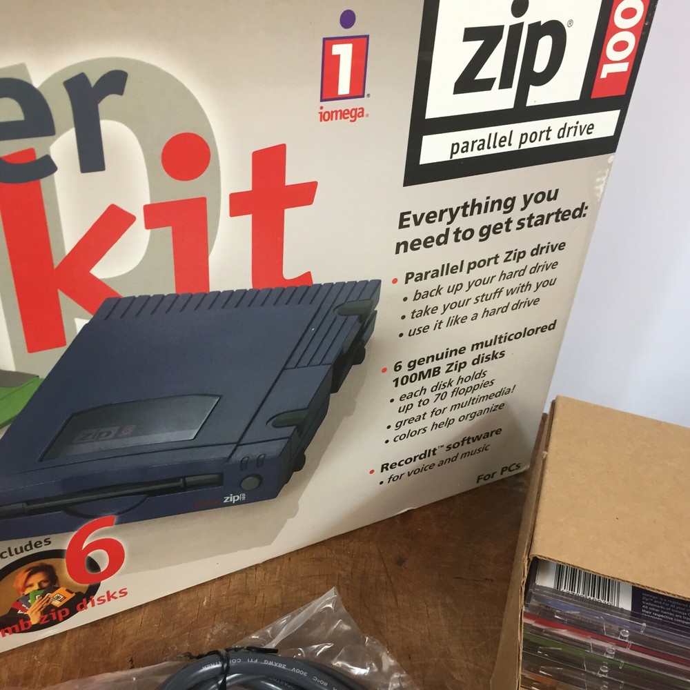 Vintage Computer Blank Storage Floppy Zip Drive Windows Microsoft Port Parallel