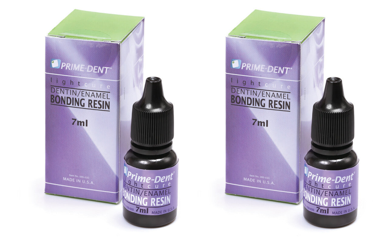 SET OF 2 - PRIME-DENT Dental Light Cure Dentin Enamel Bonding Resin 7 mL Bottle