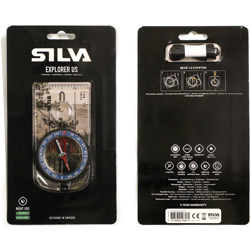Silva Explorer 2.0 Compass Waterproof Romer Scale Magnifier Tunable Housing