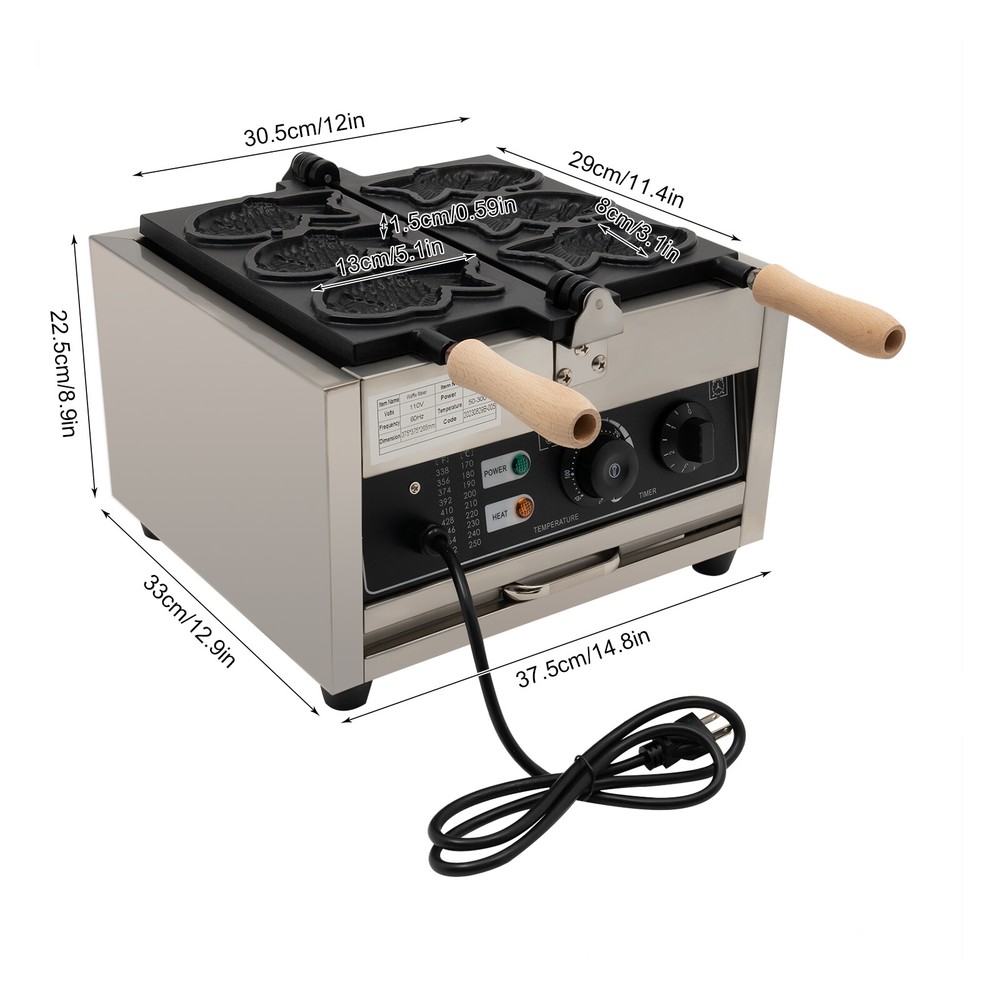 Non-stick Electric Taiyaki Maker Waffle Maker Machine Fish Baker Machine HOT