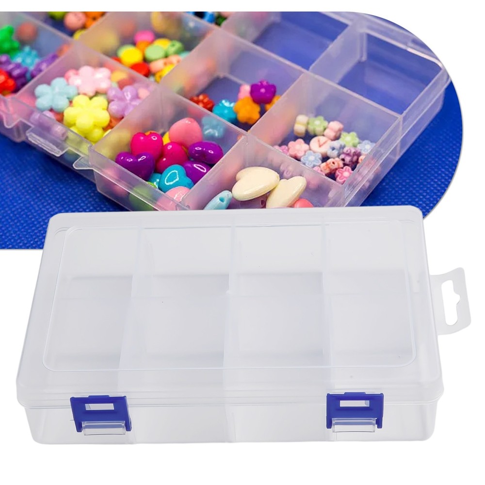 Storage Box 8 Grids Adjustable Compartment Display Organizer Dustproof