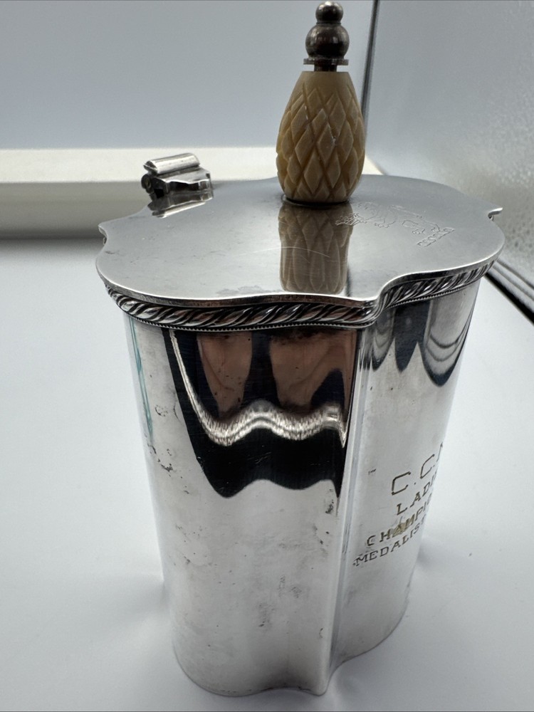 1966 C.C.N.C. Trophy Silver Plate Metal Tea Caddy By IFS Israel Freeman & Son