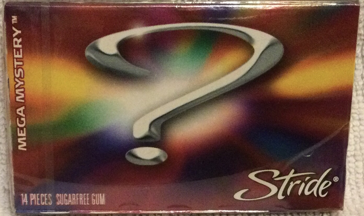 Stride Mega Mystery Gum DISCONTINUED Sealed Pack, Expired 1/31/2013, RARE!