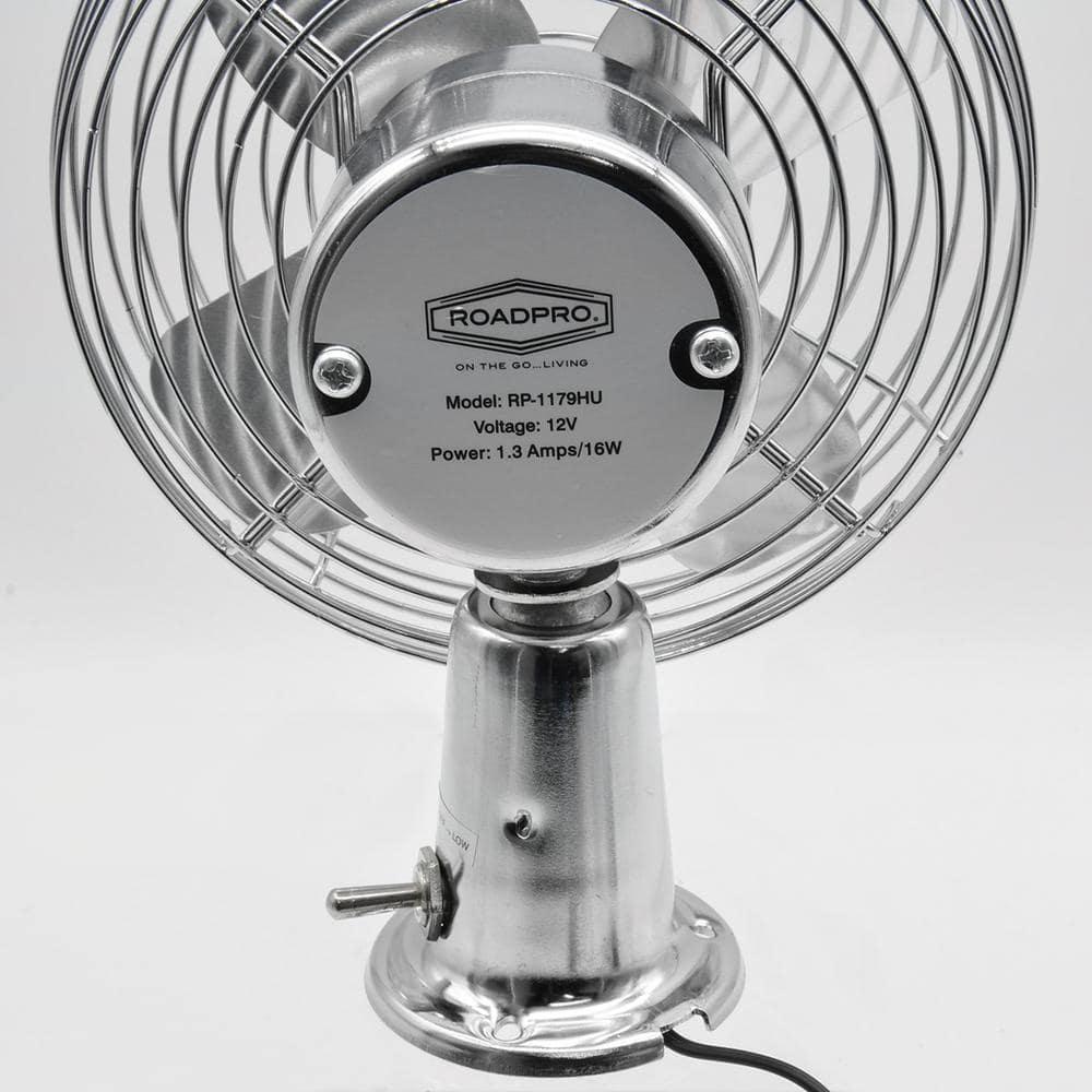 12-Volt Metal Fan Heavy-Duty Truck Car Camper Boat 2-Speed Mountable Chrome New