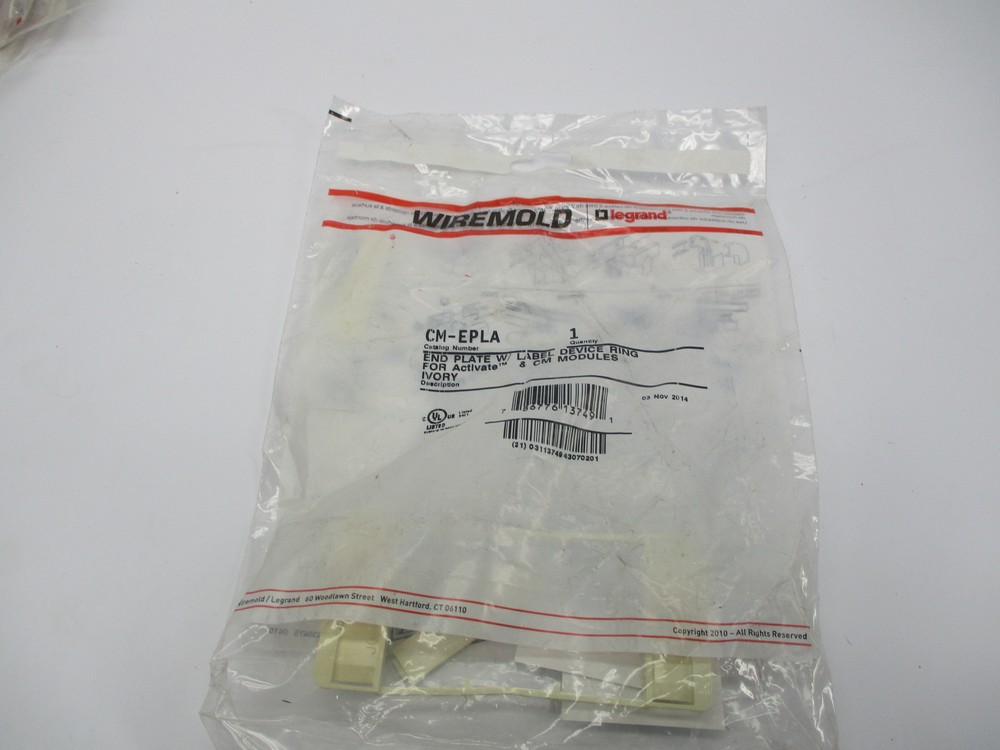 WIREMOLD CM-EPLA END PLATE W/LABEL DEVICE RING NSMP