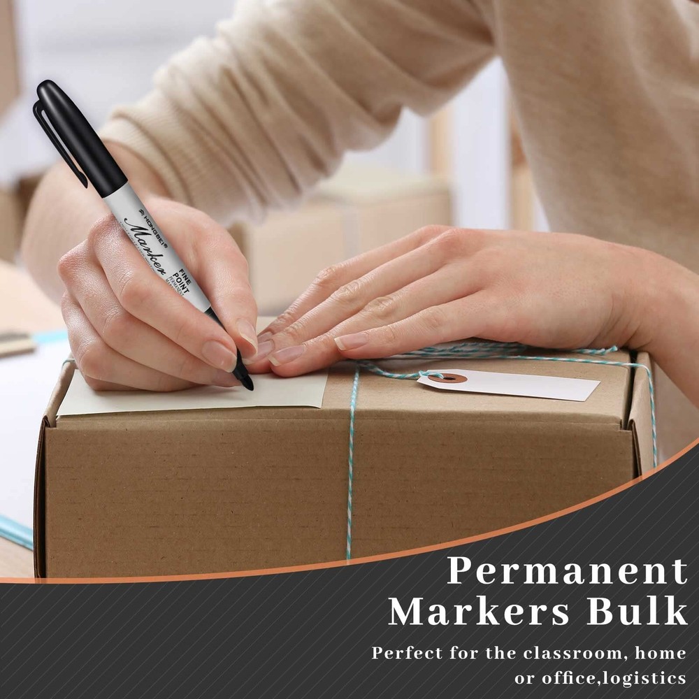 200 Pack Permanent Markers Bulk Permanent Marker Set Fine Point Marker Pens W...