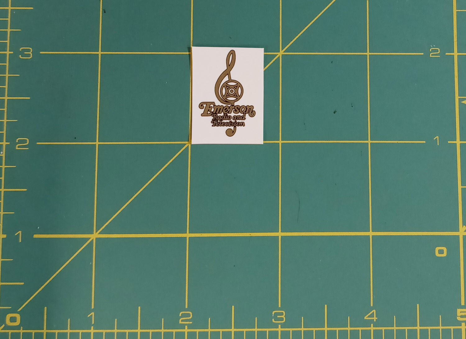 Emerson G Clef Radio Logo Water Slide Decal Sticker -Old Antique Wood Tube Radio