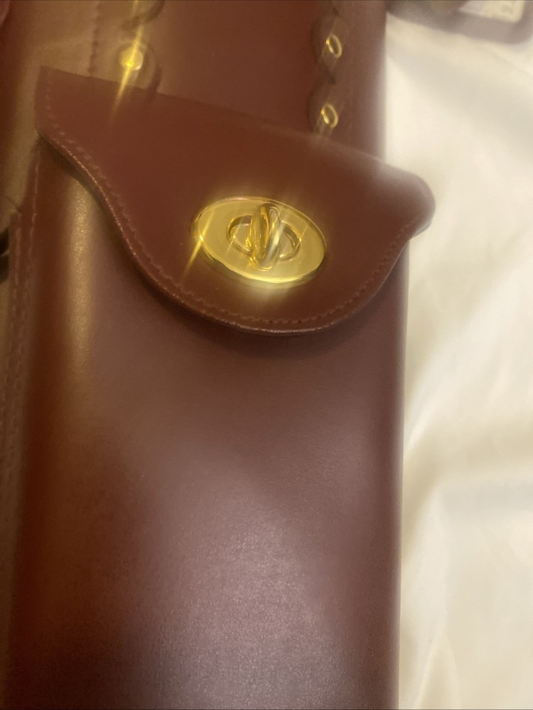 Pool Case 3x7 Inverted Leather Cowboy Case - Brown