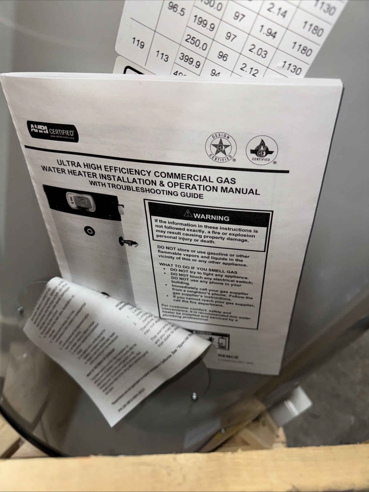 Bradford White 100 Gallon Gas Water Heater 199,999 BTU