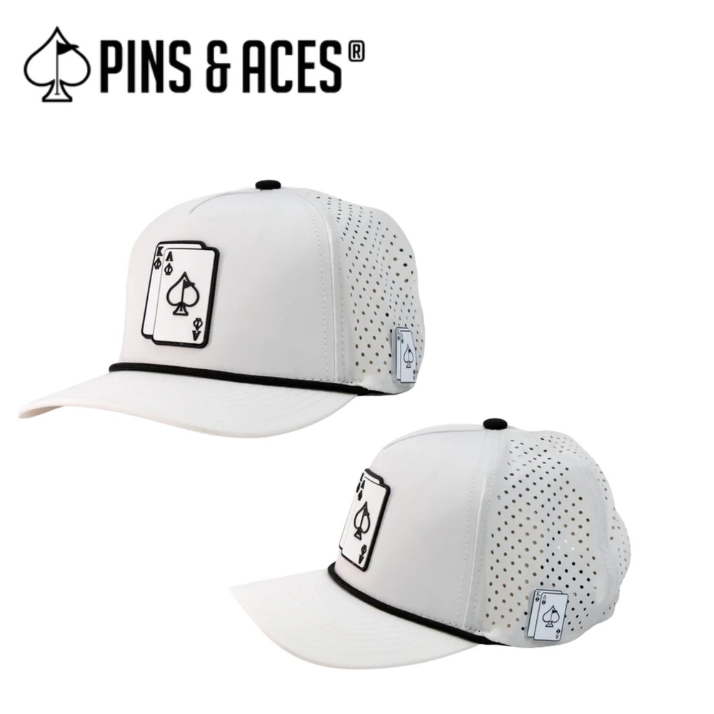 Pins & Aces: AK White Snapback Hat & MATCHING Ball Marker