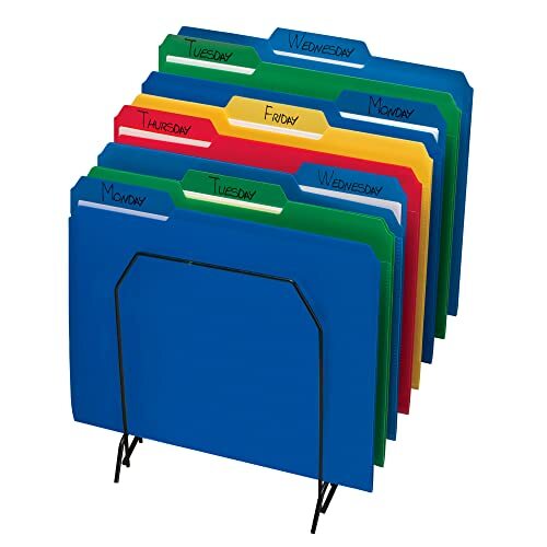 Poly File Folder, 1/3-Cut- Tab Letter Size, Assorted Colors, 24 per Box
