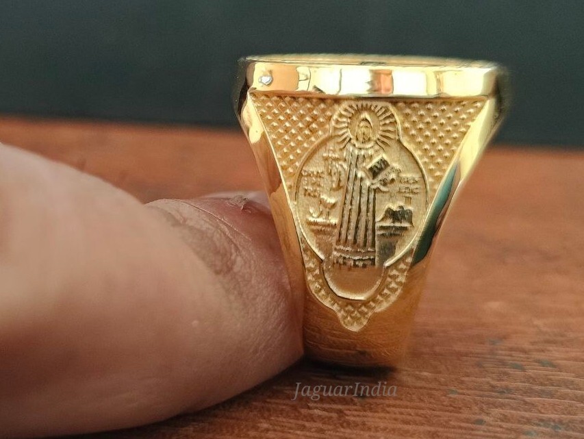 925 sterling silver saint benedict ring.