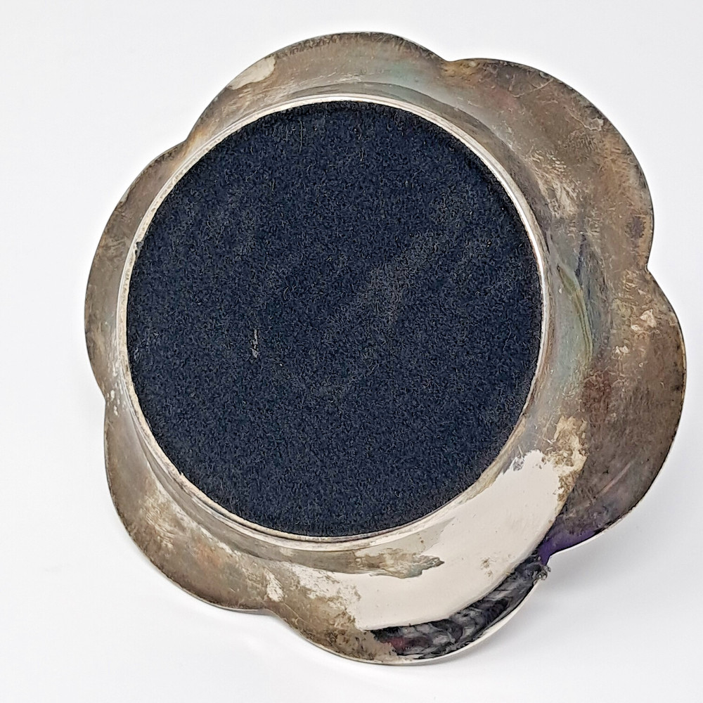 Godinger Silver Plated Ring Holder trinket dish 1992 petal scroll vintage