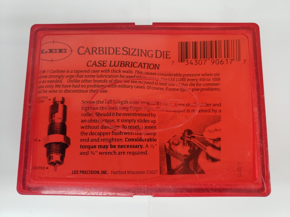 Lee Precision 90617 Carbide Sizing Die 30 Carbine