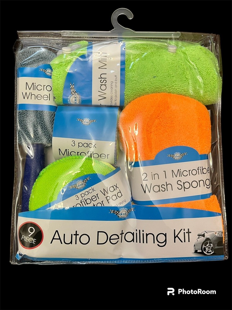 9 Piece Microfiber Car Cleaning Kit