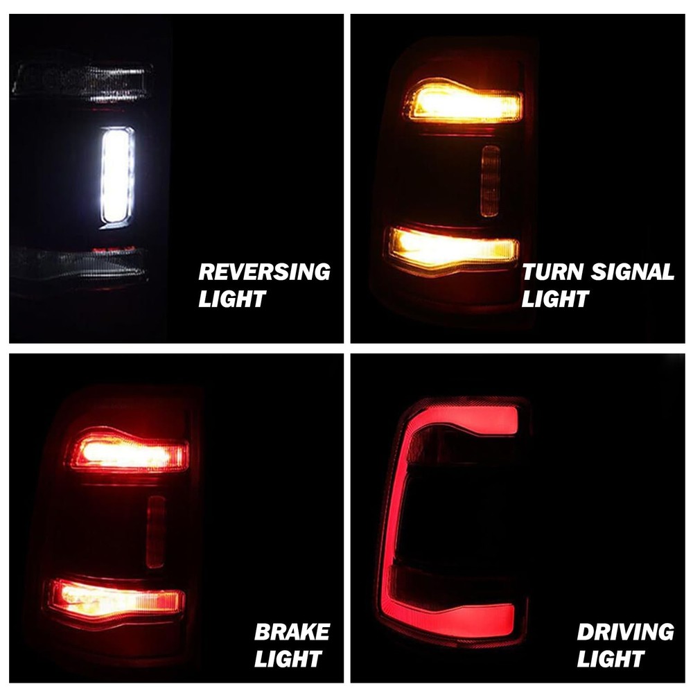 Tail Light Assembly LED for 2019-2024 Ram 1500 Left Driver Side Red Chrome