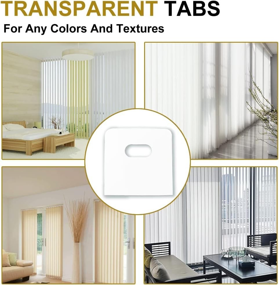 Durable Vertical Blind Repair Tabs - 40 Clear Squares for Quick Installation